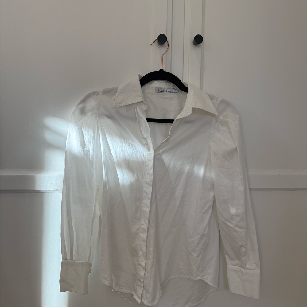Maria Cher White Collared Shirt XS